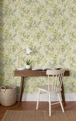 160600WR botanical peel and stick wallpaper office Willow Wood from Surface Style