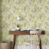 160600WR botanical peel and stick wallpaper office Willow Wood from Surface Style