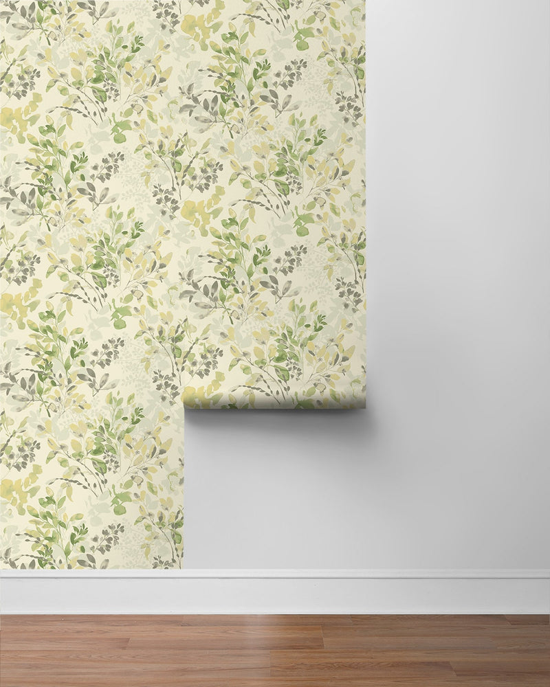 160600WR botanical peel and stick wallpaper roll Willow Wood from Surface Style