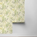 160600WR botanical peel and stick wallpaper roll Willow Wood from Surface Style