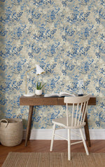 160601WR botanical peel and stick wallpaper office Willow Wood from Surface Style