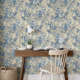 160601WR botanical peel and stick wallpaper office Willow Wood from Surface Style