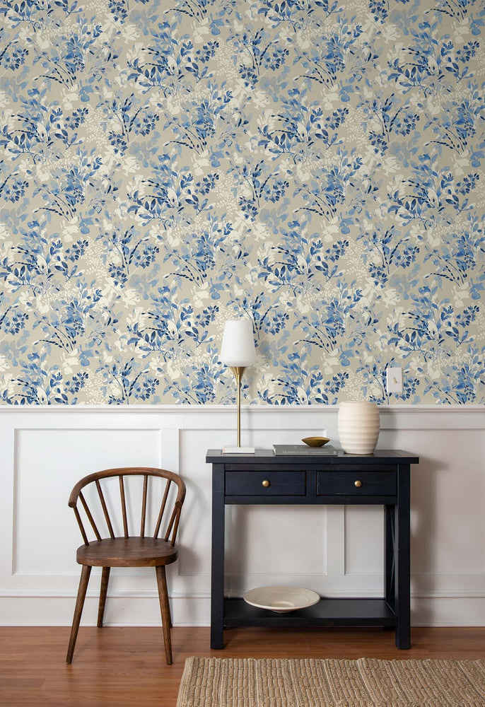 160601WR botanical peel and stick wallpaper dining room Willow Wood from Surface Style