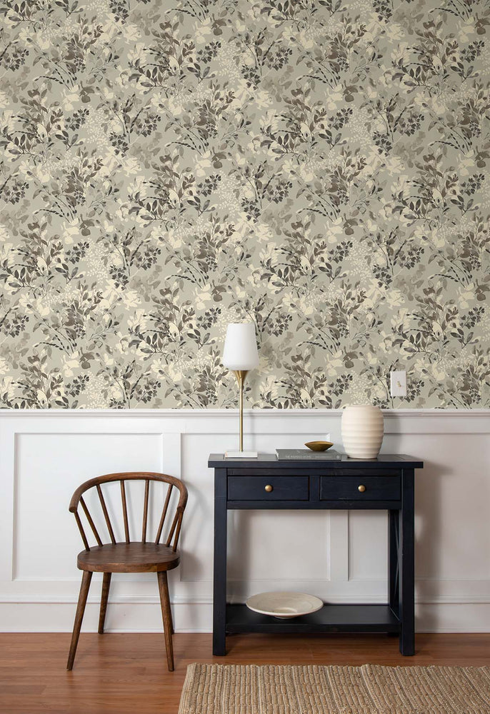 160602WR botanical peel and stick wallpaper dining room Willow Wood from Surface Style