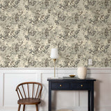 160602WR botanical peel and stick wallpaper dining room Willow Wood from Surface Style