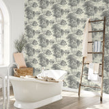 160610WR forest peel and stick wallpaper bathroom from Surface Style