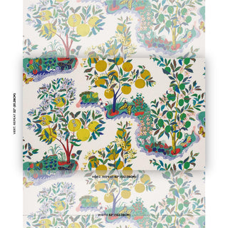 175760 Schumacher Citrus Garden Botanical Linen Fabric Scale at Say Decor