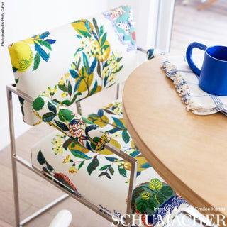 175760 Schumacher Citrus Garden Botanical Linen Fabric Chair at Say Decor