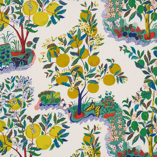 175760 Schumacher Citrus Garden Botanical Linen Fabric at Say Decor