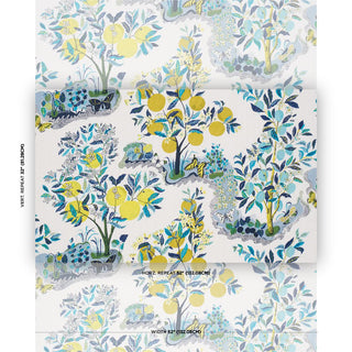 175761 Schumacher Citrus Garden Botanical Linen Fabric Scale at Say Decor