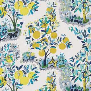 175761 Schumacher Citrus Garden Botanical Linen Fabric at Say Decor