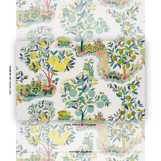175762 Schumacher Citrus Garden Botanical Linen Fabric Scale at Say Decor