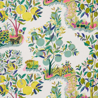 175762 Schumacher Citrus Garden Botanical Linen Fabric at Say Decor