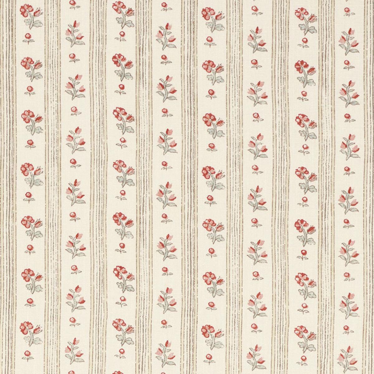 175960 Schumacher Cabanon Floral Stripe Linen Fabric at Say Decor