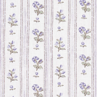175964 Schumacher Cabanon Floral Stripe Linen Fabric Detail at Say Decor