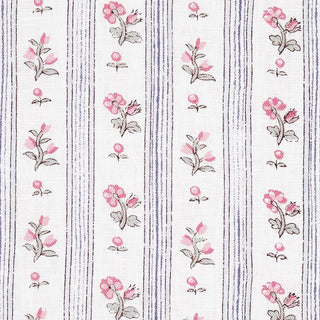 175965 Schumacher Cabanon Floral Stripe Linen Fabric Scale at Say Decor