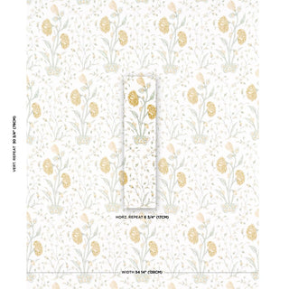 178333 Schumacher Khilana Floral Linen Fabric scale at Say Decor