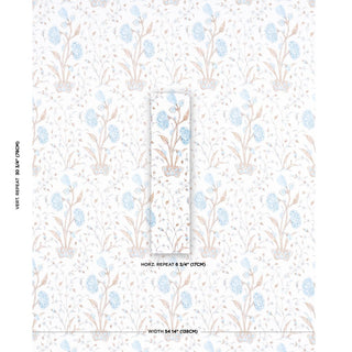 178334 Schumacher Khilana Floral Linen Fabric scale at Say Decor