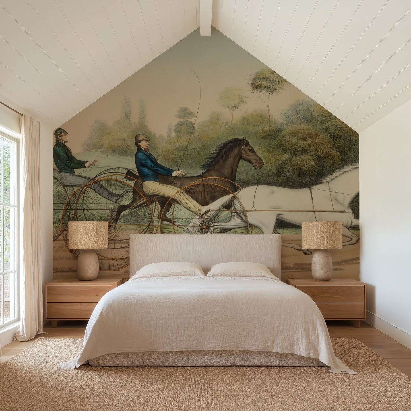 Crawford Horse Race Wall Mural bedroom from Say Decor