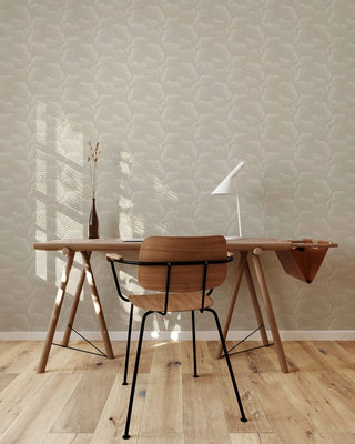 Mitchell Black Revel Clouds Abstract Wallpaper office in shade Beige at Say Decor