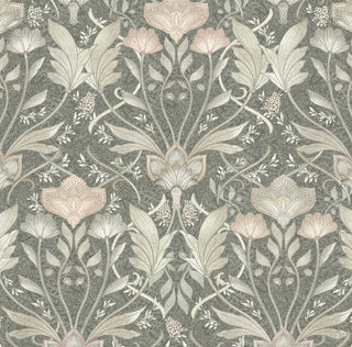 Grey Bloomery Morris Flower Peel and Stick Wallpaper from Say Decor