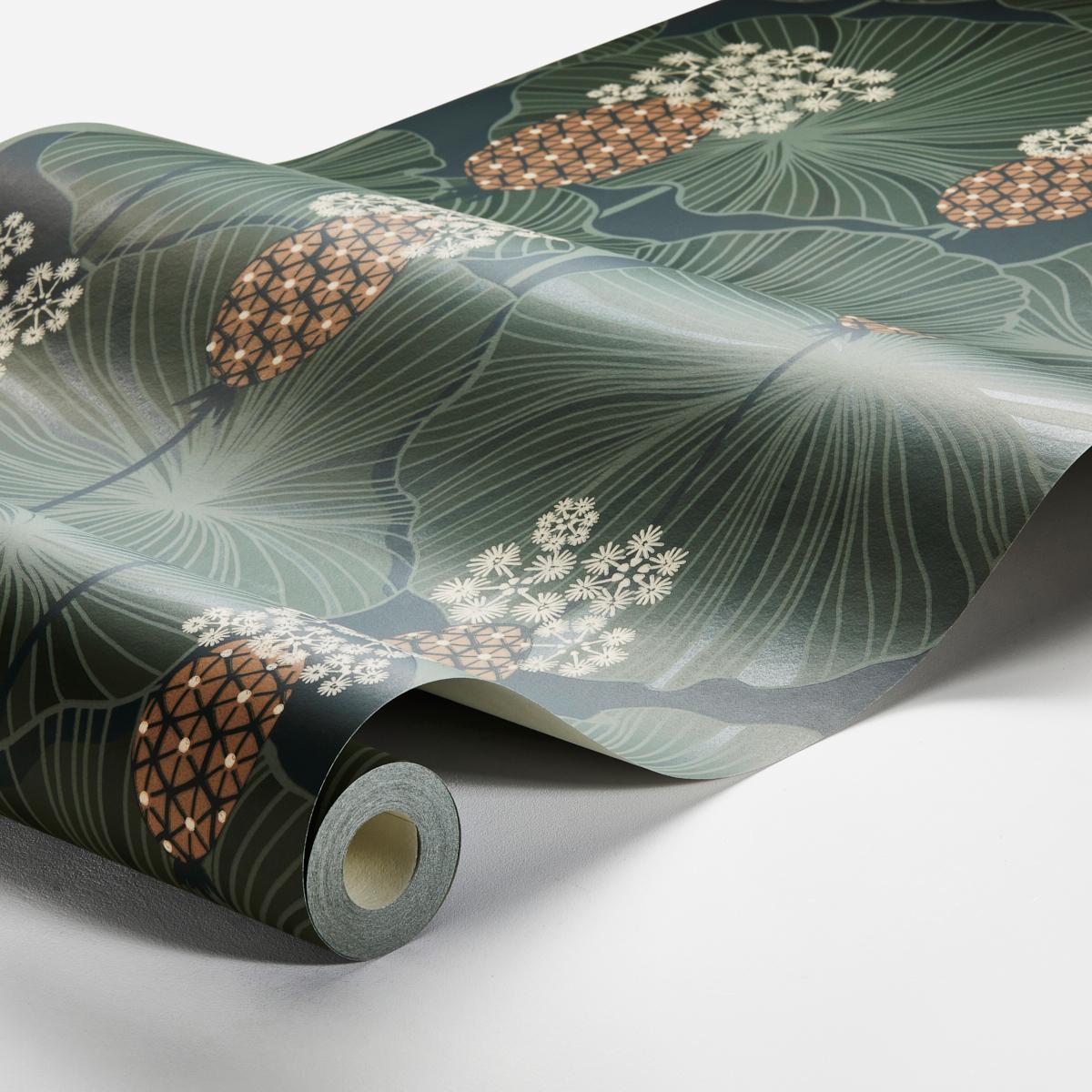 3119 Boråstapeter Umbrella Leaves Botanical Unpasted Wallpaper Roll from Say Decor