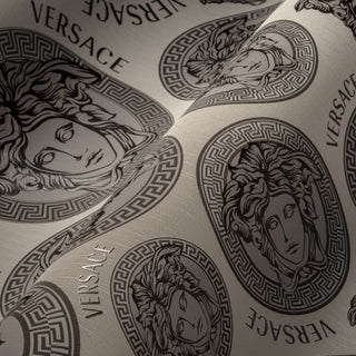 386112X medallion wallpaper accent from Versace