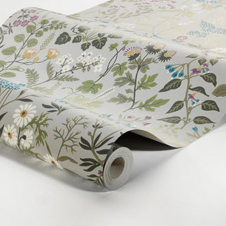 4182 Grey Boråstapeter Flora Unpasted Wallpaper Roll at Say Decor