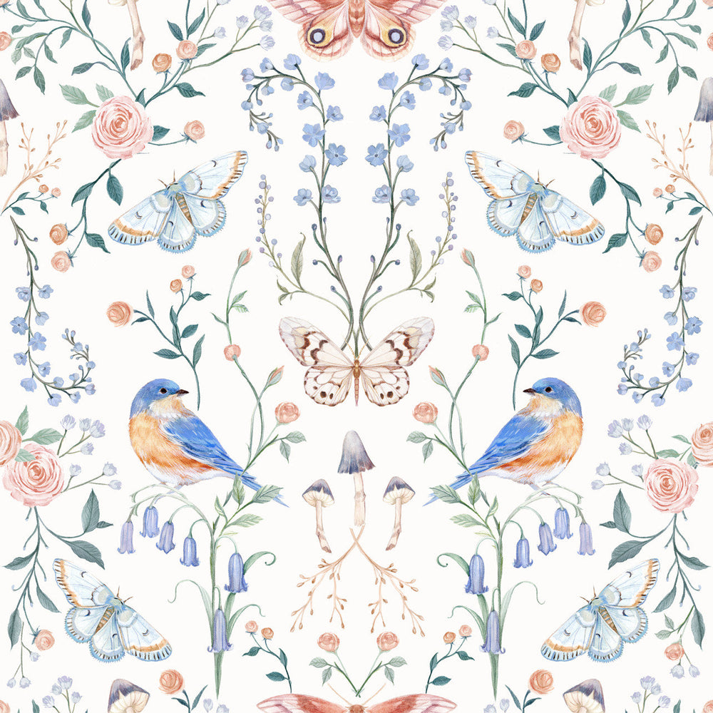 chinoiserie floral peel and stick wallpaper from Loomwell Home Goods
