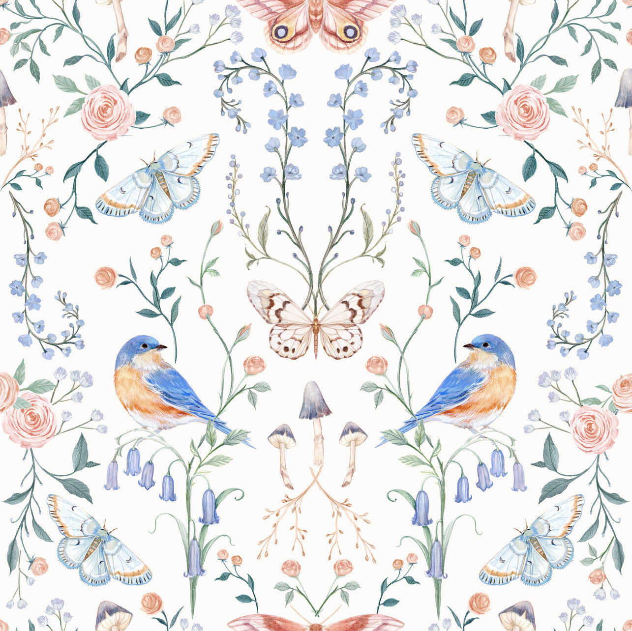 chinoiserie floral peel and stick wallpaper from Loomwell Home Goods