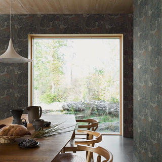 4701 Boråstapeter Spruce Northern Forest Unpasted Wallpaper Dining Room at Say Decor