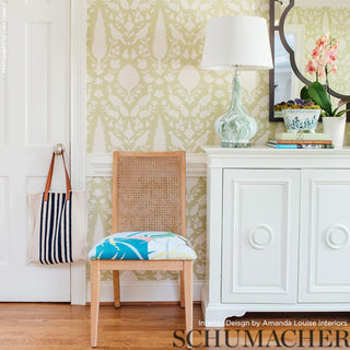 5004120 Schumacher Chenonceau Bird Silhouette Unpasted Wallpaper Entryway at Say Decor