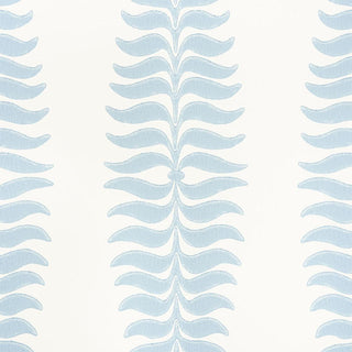 5005074 Schumacher Sky Blue Fern Tree Unpasted Wallpaper Detail at Say Decor