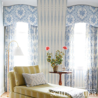 5005074 Schumacher Sky Blue Fern Tree Unpasted Wallpaper Living Room at Say Decor