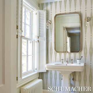 5005076 Schumacher Clouda Fern Tree Unpasted Wallpaper Bathroom at Say Decor