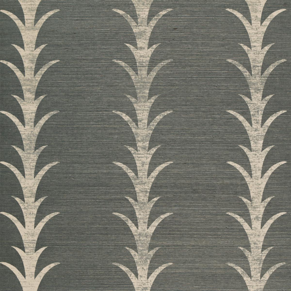 5006050 Schumacher Shadow Acanthus Stripe Sisal Grasscloth Unpasted Wallpaper from Say Decor