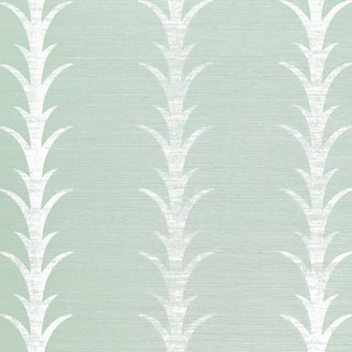 5006053 Schumacher Seaglass Acanthus Stripe Sisal Grasscloth Unpasted Wallpaper from Say Decor