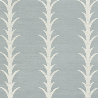 5006056 Schumacher Chambray Acanthus Stripe Sisal Grasscloth Unpasted Wallpaper from Say Decor