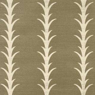 5006057 Schumacher Juniper Acanthus Stripe Sisal Grasscloth Unpasted Wallpaper from Say Decor