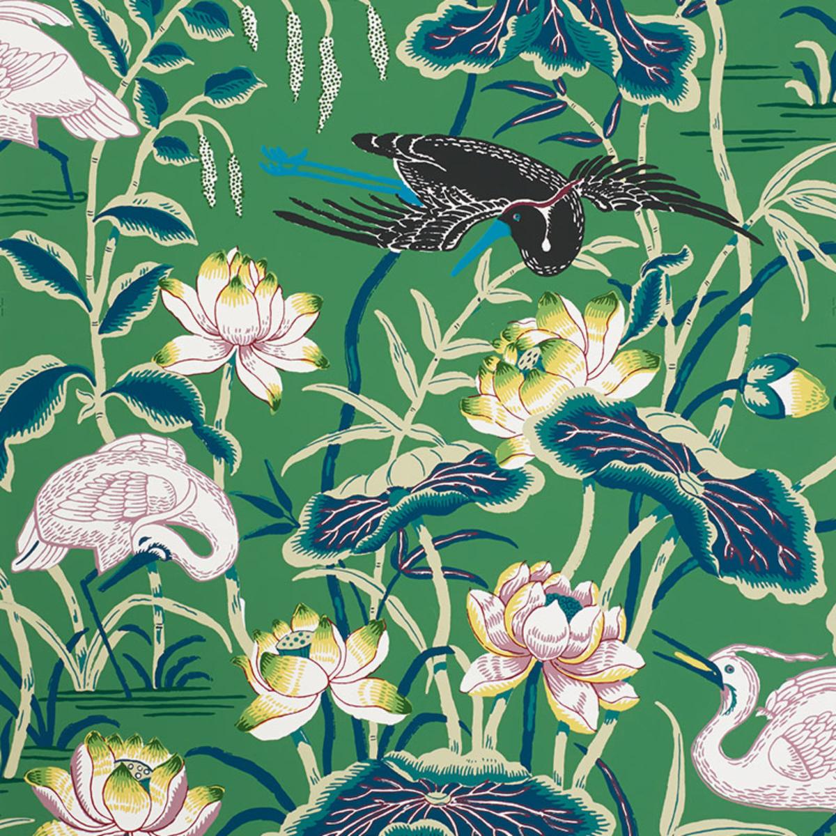 5008430 Schumacher Lotus Garden Unpasted Wallpaper at Say Decor