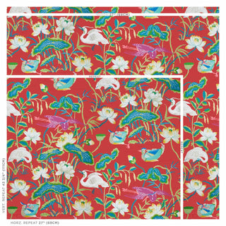 5008434 Schumacher Lotus Garden Unpasted Wallpaper Scale at Say Decor