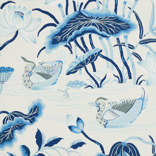 5008435 Schumacher Lotus Garden Unpasted Wallpaper Detail at Say Decor