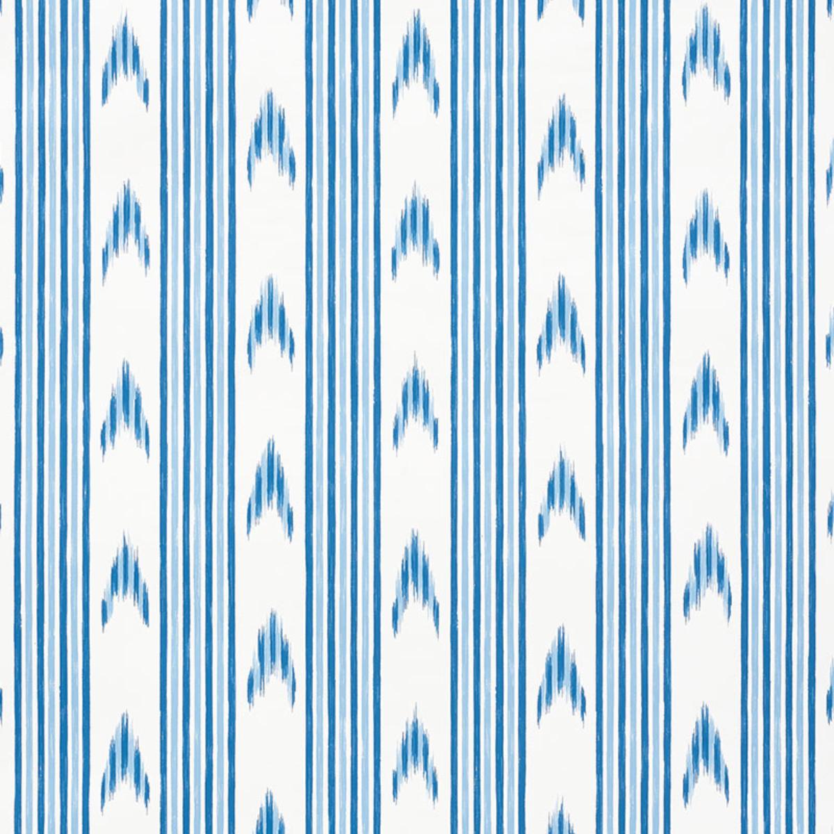 5009220 Schumacher Indigo Santa Barbara Ikat Striped Unpasted Wallpaper at Say Decor
