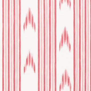 5009221 Schumacher Pink Santa Barbara Ikat Striped Unpasted Wallpaper Detail at Say Decor