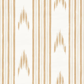 5009222 Schumacher Neutral Santa Barbara Ikat Striped Unpasted Wallpaper Decor at Say Decor