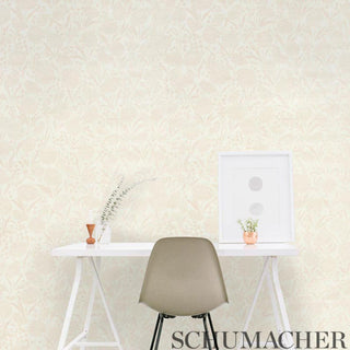 Schumacher Chrysanthemum Handmade Sisal Grasscloth Unpasted Wallpaper