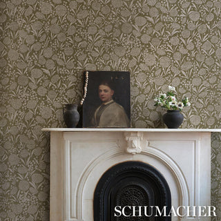 Schumacher Chrysanthemum Handmade Sisal Grasscloth Unpasted Wallpaper