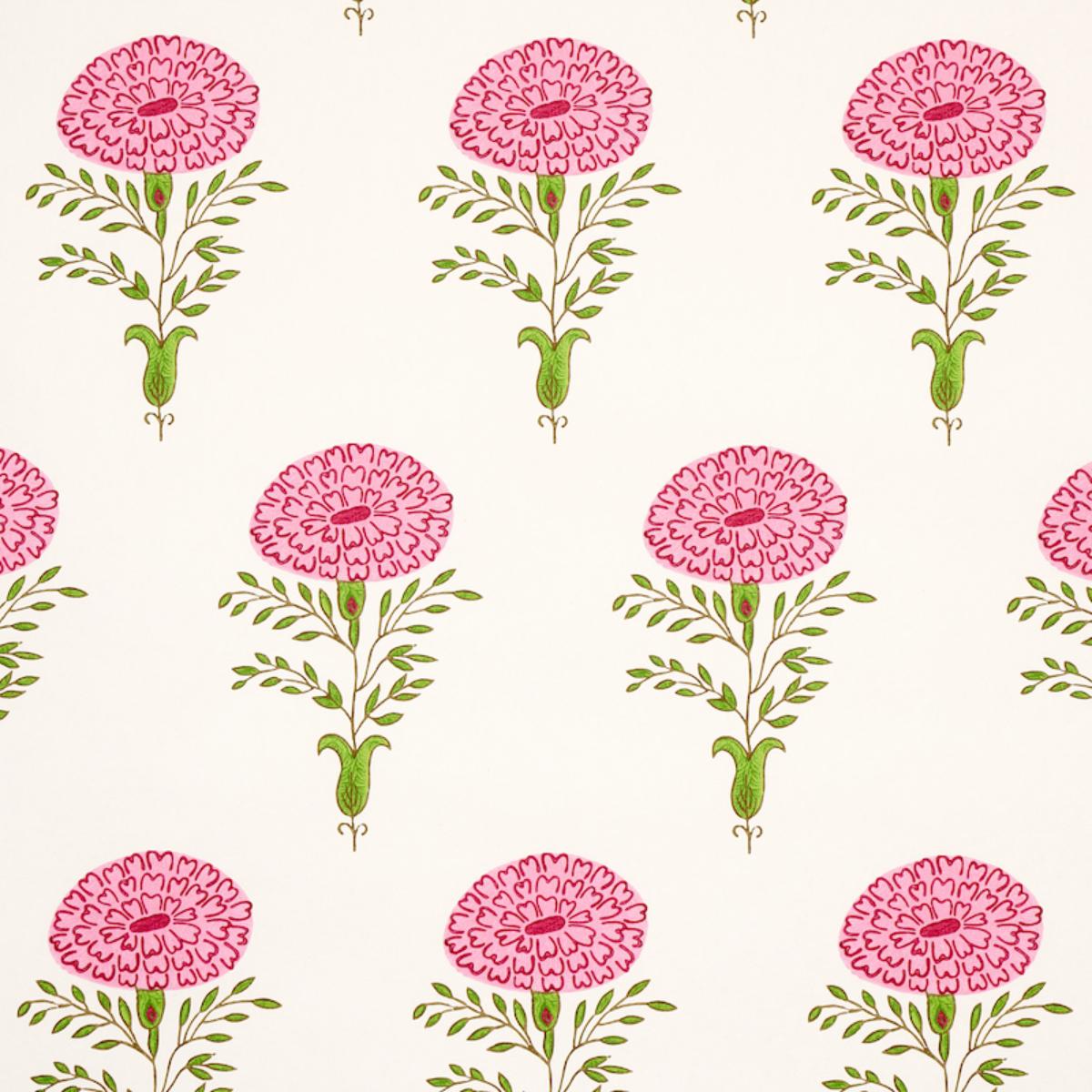 5012070 Pink Schumacher Marigold Floral Unpasted Wallpaper at Say Decor