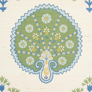5012280 Schumacher Chamba Crown Sisal Grasscloth Unpasted Wallpaper detail at Say Decor