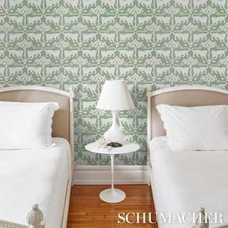 5012300 Schumacher Woodland Leopard Sisal Grasscloth Unpasted Wallpaper Bedroom from Say Decor